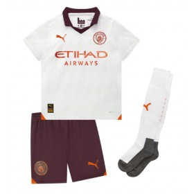 Dětský Fotbalový dres Manchester City Julian Alvarez #19 2023-24 Venkovní Krátký Rukáv (+ trenýrky)